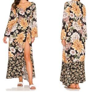 Maaji Glorious Garden Moonbow Maxi Kimono Swim Coverup Tropical Size M Floral